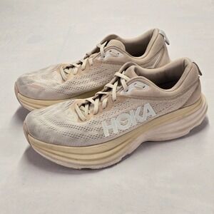 Hoka One One Bondi 8 Women's Running Shoes Sneakers Beige Size 11B 1127952